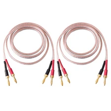 1 Pair 13AWG Audiophile Grade Speaker Wire with pre-Connected Dual Gold Plate...