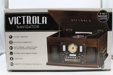 Victrola VTA-600B-ESP 8-in-1 Nostalgic Record Player with Turntable - Espresso