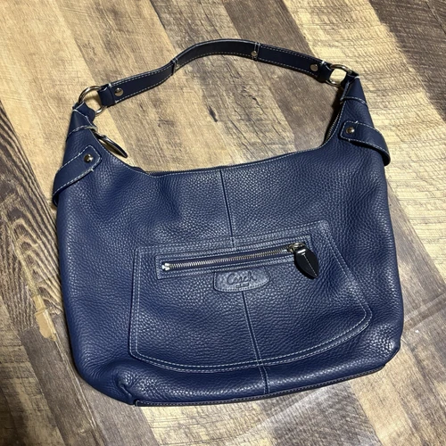 Borsa a tracolla Coach Penelope Hobo in pelle con ciottoli blu navy F14681