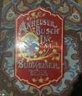 Vtg Anheuser Busch Inc. Budweiser Beer Embossed Tin Metal Sign St Louis 25x15
