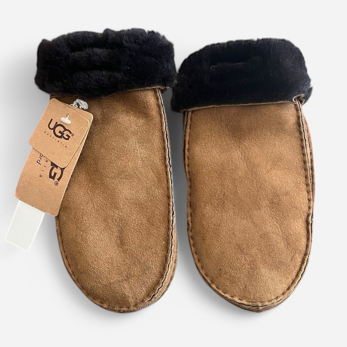 【UGG EXPRESS】Sheepskin Wool Shearling Lined Gloves ミトン New UGG Shearling Mittens Gloves Chestnut Brown Womens Small