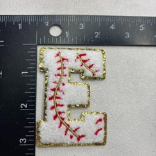 Chenille Letter Initial E Baseball Patch (Sport Fun Jacket Decoration) 61af