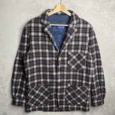 Vintage Pendleton Size Medium Wool Plaid Button Blazer Coat Jacket Pockets USA