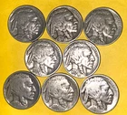 Lot Of 8 Buffalo Nickels various dates 1937,36,35,29,26,23  Many FULL Dates1