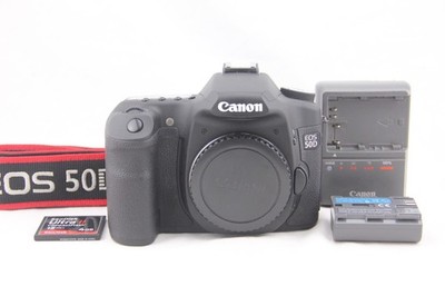 Canon EOS 50D 15.1MP DSLR Camera Body w/ CF Card & Accessories. VG Condition