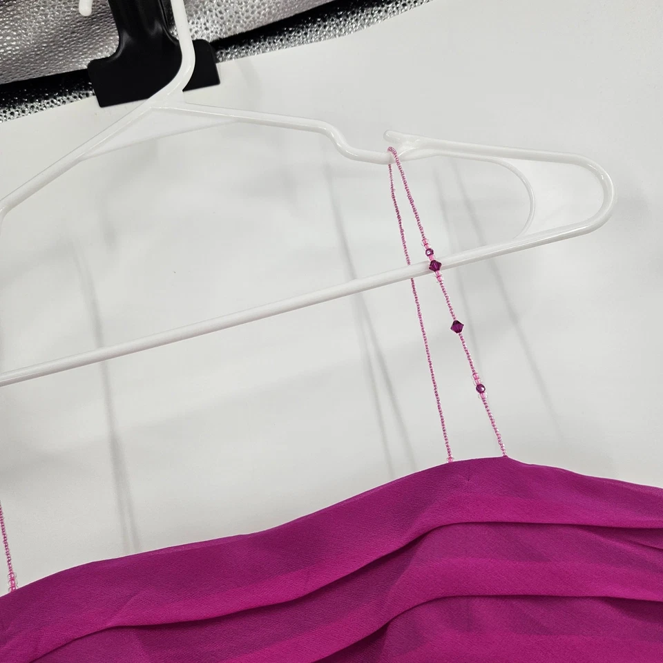 Camiseta corta Kay Unger rosa seda satinada plisada cami sin mangas y2k sin mangas nueva con etiquetas talla 8 Foto 2 de 4