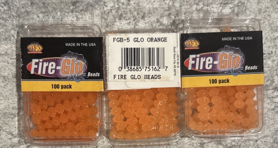3 Packs Fire-Glo Fire Glo Orange Soft Beads Trout Salmon