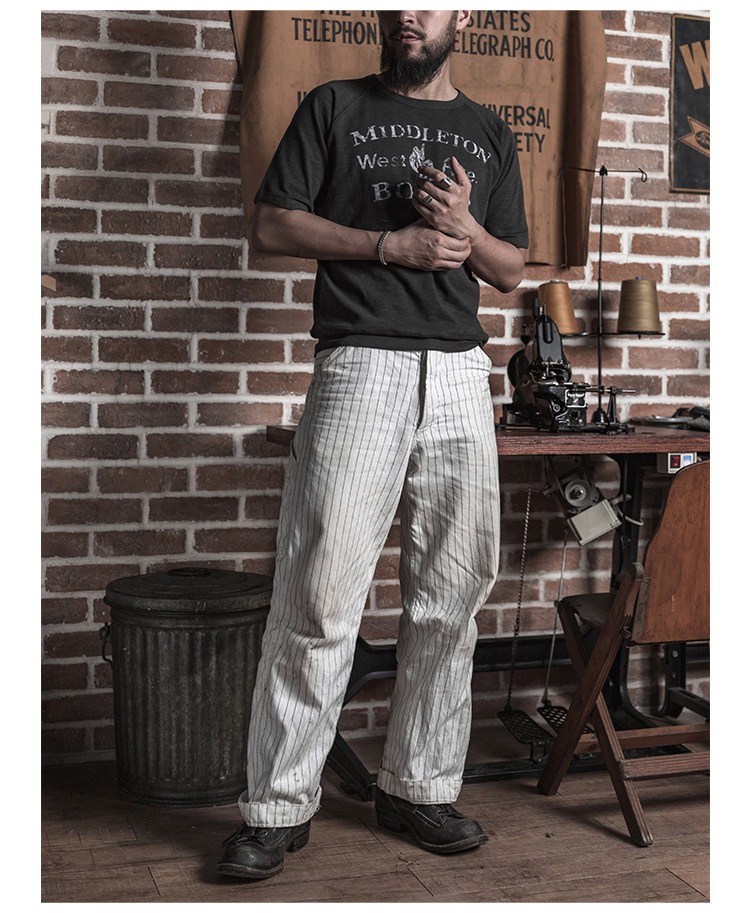 Bronson 1950s Mechanic Work Pants Railroad Carpenter Stripe