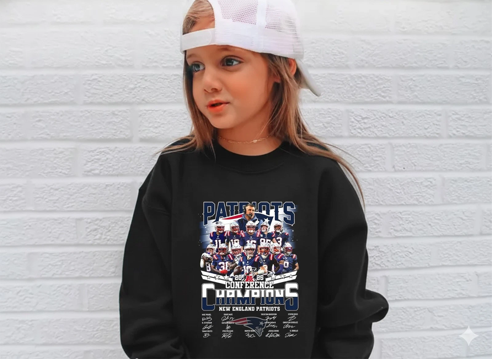 New England Patriots AFC Champions 2025 Sweatshirt, Full Size