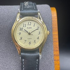 SEIKO ALBA 182185 Wristwatch Quartz Gold Stainless Ready to Use Authentic