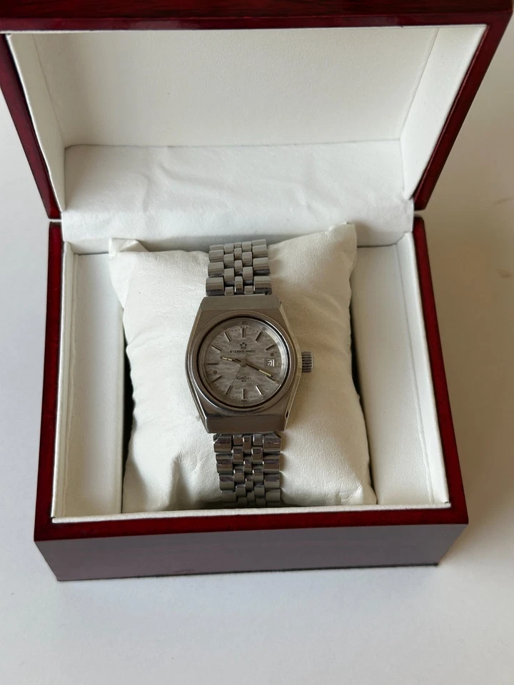 1970's vintage Eterna Matic Kontiki 20 watch Automatic big crown date 30mm Rare - image 3 of 4