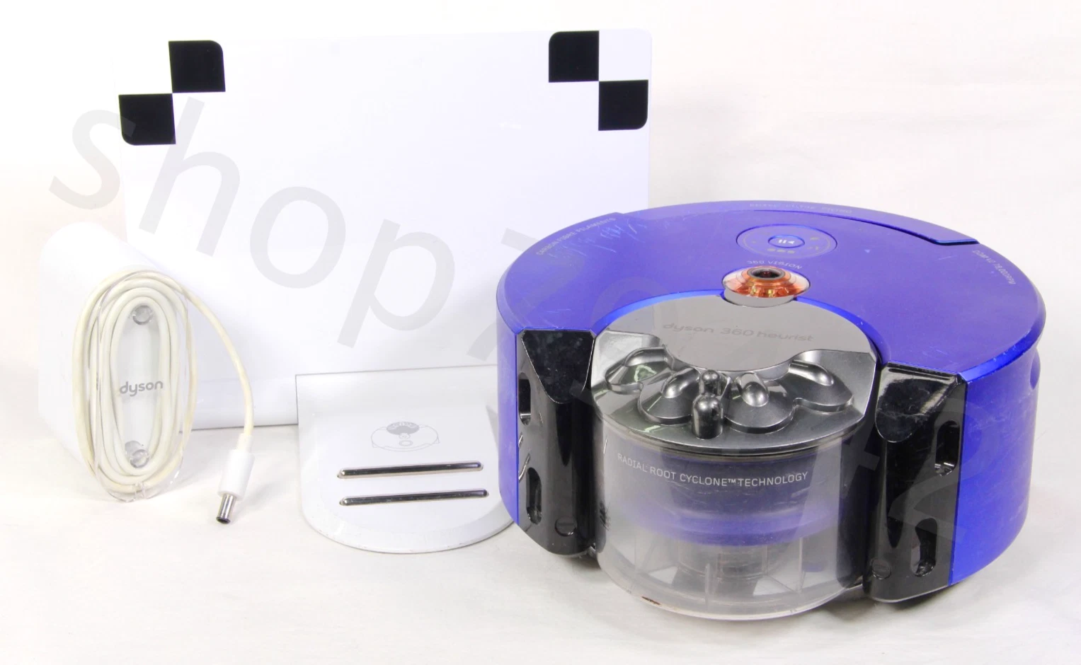 DYSON 360 Heurist Robot Vacuum Cleaner BLUE Complete Docking Station Filters Box