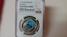 Pitcairn Islands 2 Dollars 2010 Silver Proof Australian Jellyfish NGC PF68 PR