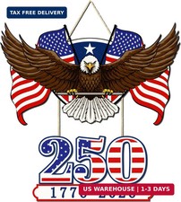 250th Anniversary America 4th of July Door Sign 1776-2026, Patriotic Wooden Hang