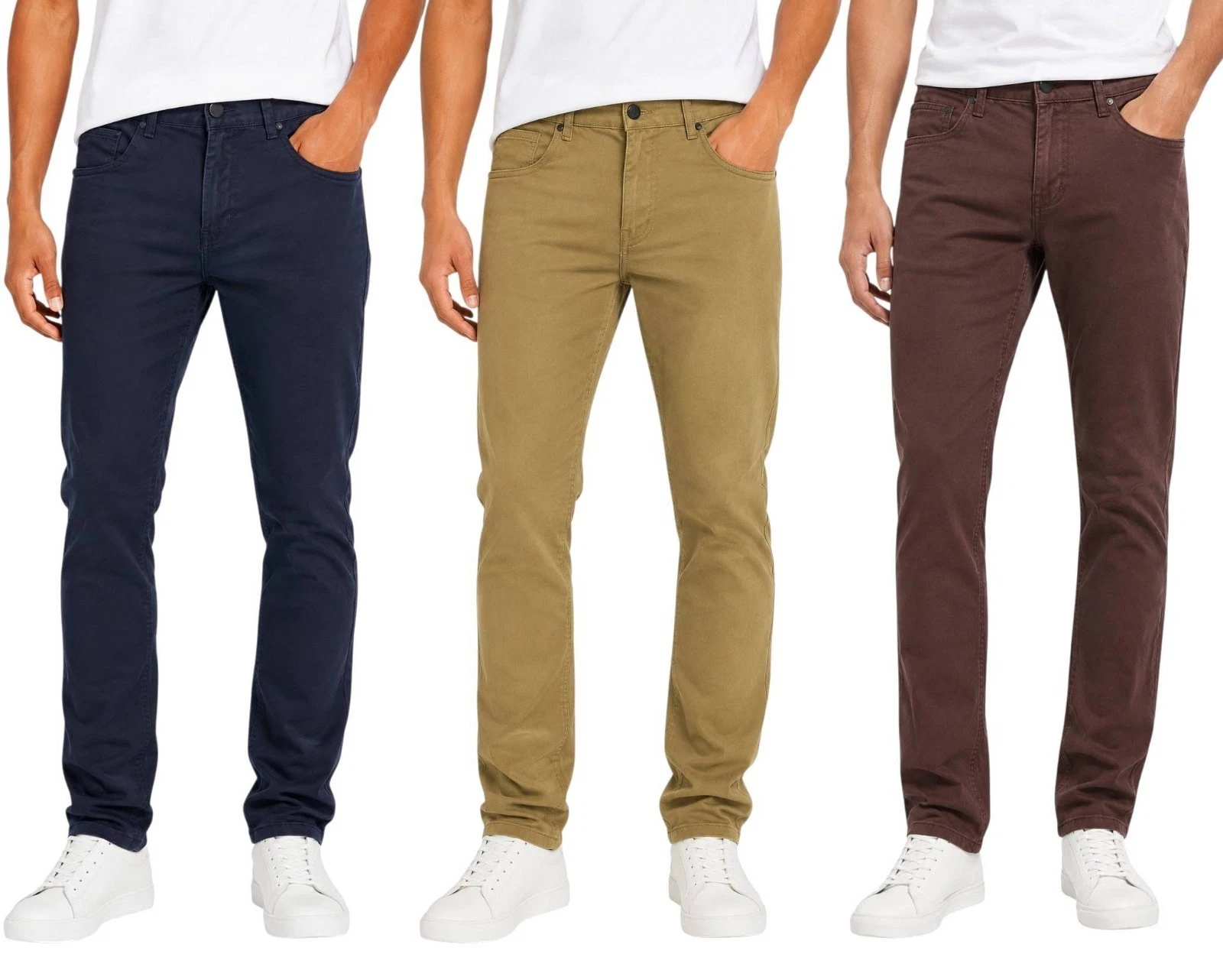 G-KING Men's Slim Fit Chinos 100% Cotton Urban Casual Trousers Multi Colours