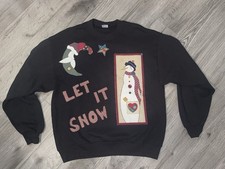 Vintage Custom Christmas Crewneck Sweatshirt JERZEES Made In The USA Size Large
