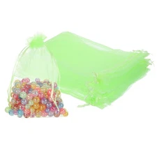 100 Pcs Gold Organza Bags 5 x 7 Inch Mesh Gift Bags with Drawstring for Gift