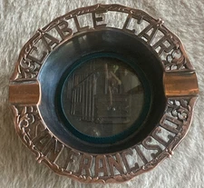 Vtg San Francisco Cable Car Ashtray 6" Copper Retro SF  Cigar Rest