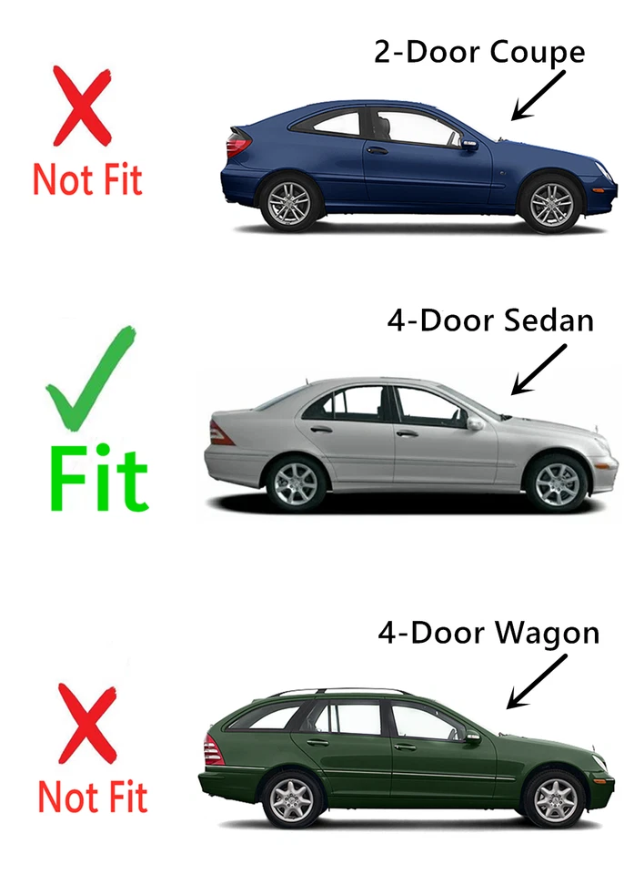 Se adapta a Benz C230 C240 C320 C32AMG 4 puertas sedán pasajero puerta trasera derecha ventana vidrio Foto 3 de 4