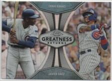 Ernie Banks | Javier Baez 2019 TOPPS CHROME BASEBALL Greatness Returns #GRE-14