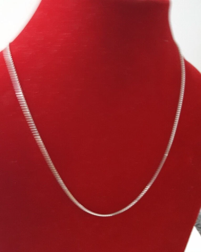 Precioso Collar Cadena Caja Sello 46CM Largo 925 Plata Sólida 3.0 g #20812 Foto 4 de 4