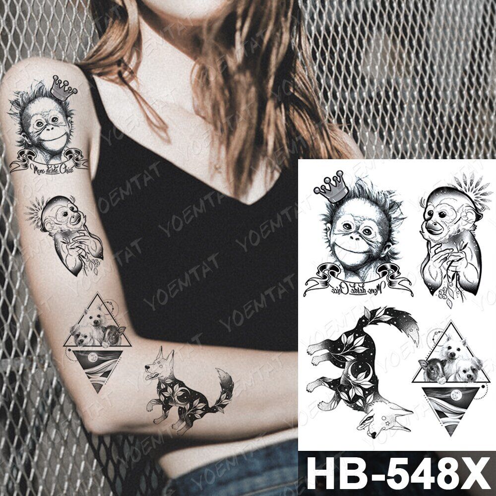 Waterproof Temporary Tattoo Sticker Ice Cream Cat Flash Tattoos