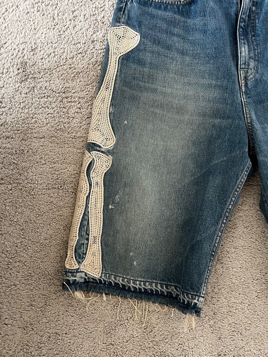 Kapital Skeleton Bone Denim Shorts | eBay