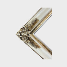 12 X 18 In Stock-Classic ornate wood frame, White frame, silver leaf frame.
