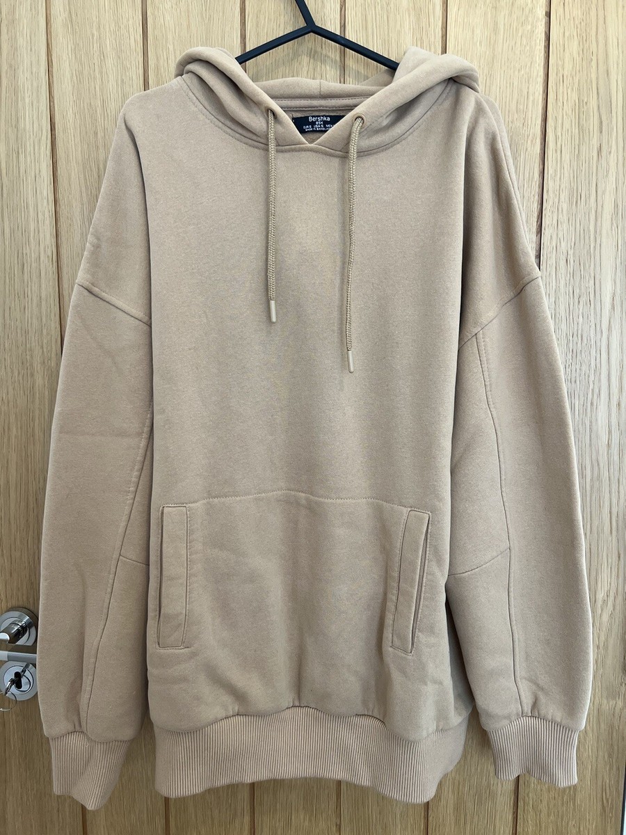 Bershka Basic Hoodie Beige Bershka Womens Oversized Hoodie Tan