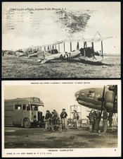 US Lot of 2 Black And White WW2 Aviation Postcards