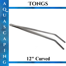 12" CURVED TWEEZERS  HERP FEEDING TOOL  SNAKE REPTILE STAINLESS STEEL