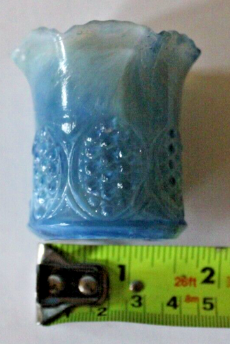Blau Weiß Glas Zahnstocher Streichholz Halter Toller Schlacke Wirbel - Bild 3 von 7
