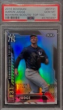 2016 BOWMAN AARON JUDGE BOWMAN SCOUTS’ TOP 100 #BTP-31 (ONLY 70) PSA 10 GEM MT