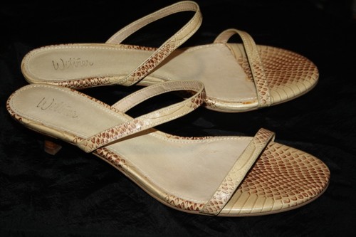 WITTNER LADIES SNAKESKIN LOOK LEATHER KITTEN HEEL * JAY * SANDALS. EURO SZ : 41. - Picture 8 of 8