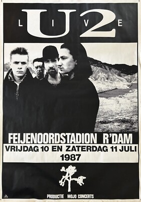 Original U2 CONCERT POSTER 1987 JOSHUA TREE TOUR Rotterdam Large