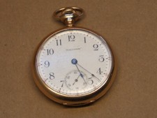 VTG Antique 14k Gold Inlay Waltham Pocket Watch 17 Jewel 2 grams of Gold Working