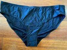 NEW ladies XXL BLACK BIKINI BOTTOMS swimsuit separates PLAIN SOLID size 16/18