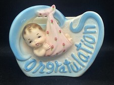 Relpo 1961 Baby Planter Ceramic Hand Painted Samson Importco 5129B With Sticker 