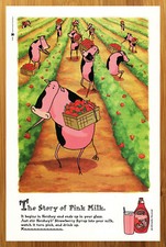 Hershey's 2000 jarabe de chocolate fresa impresión anuncio/póster vaca granja años 90 arte alimentario