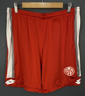 Short Lotto Vintage Du FC Mayence : Rouge, Taille L, Foot Allemand