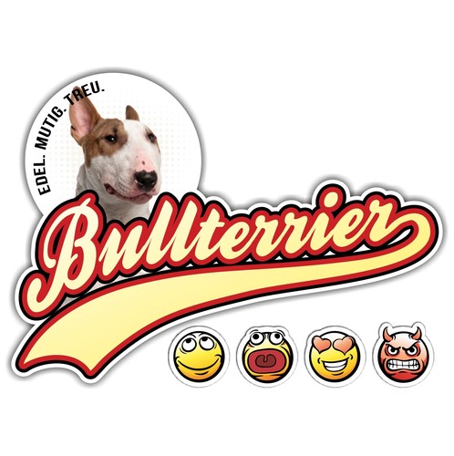 Siviwonder Bullterrier Autoaufkleber - 30x15cm Schwarz Hundeaufkleber