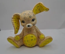 Vintage Rabbit by Kimble Mold Co. 1985, Ceramic Beige, Blue and Yellow in Color