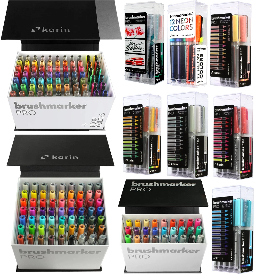 Karin Markers BrushmarkerPRO Neon series,Durable and wear