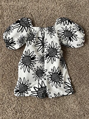 farm rio puff sleeve mini dress black and white NWT Farm Rio black and white polka dot puff sleeve