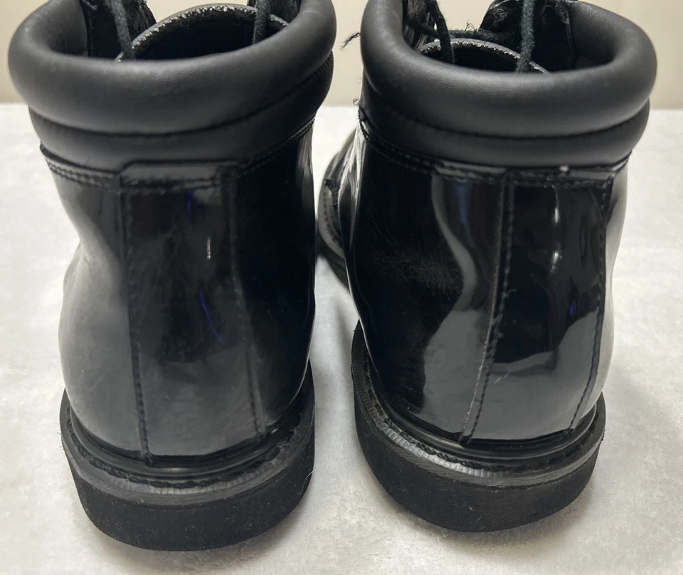 Botas masculinas Rocky tamanho 11,5 W couro preto chukka conforto desempenho com cadarço - Imagem 4 de 4