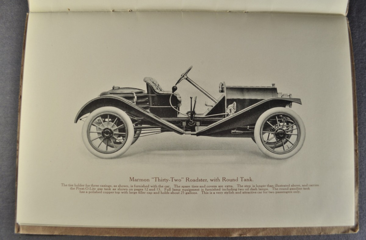 1912 Marmon 32 Motor Car Catalog Touring Car Roadster Limousine