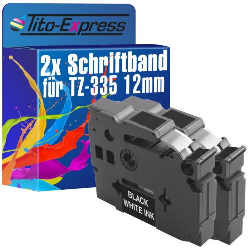 2x Schriftband für Brother TZe-335 P-Touch 1000 1000 BTS 1000 F 1005 BTS 1005 F - Afbeelding 1 van 2