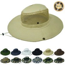 Mens Womens Bucket Boonie Hat Fishing Sun Visor Brim Cool Mesh Garden Cap Hats