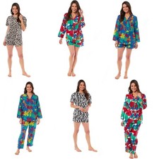 Ladies/Womens 100% Cotton Pyjama Set Printed Jaguar, Zebra, Leopard PJ Set UK