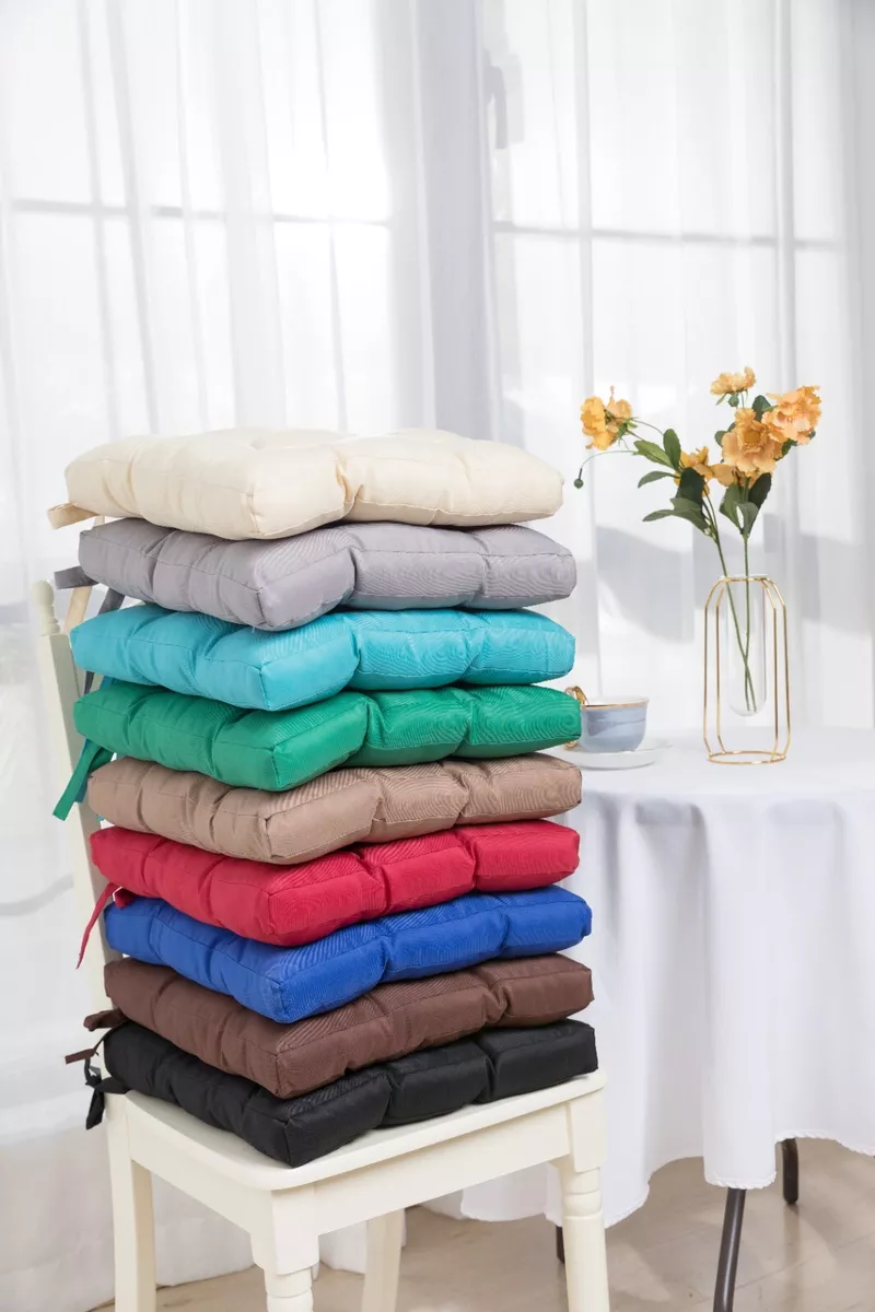 Teal chair cushions with ties sales